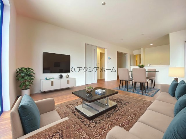 飯能市双柳・全11棟　新築一戸建　8号棟　の居間・リビング|LDK16.7帖（家具はCG画像での表示になります）