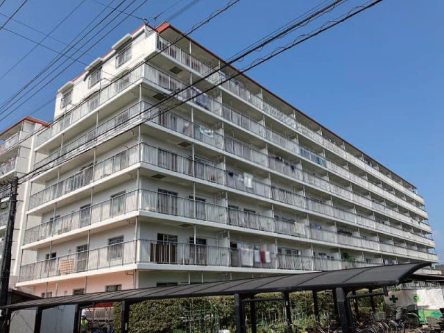 メイツ川崎　(川崎区藤崎2丁目）の外観|外観です　メイツ川崎　昭和56年2月築　JR京浜東北線「川崎」駅利用バス16分停徒歩5分　3LDK　新規リフォーム　家具付き販売　ペット飼育可能　