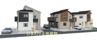 【外観パース】 | 平塚市纒  8号棟 | ８号棟～１０号棟　イメージパースです。実際とは異なる場合があります。