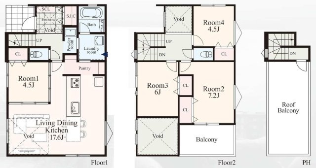保土ヶ谷区境木町　新築戸建ての間取り