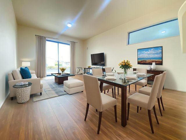 飯能市双柳・全11棟　新築一戸建　10号棟　の居間・リビング|LDK16.7帖（家具はCG画像での表示になります）