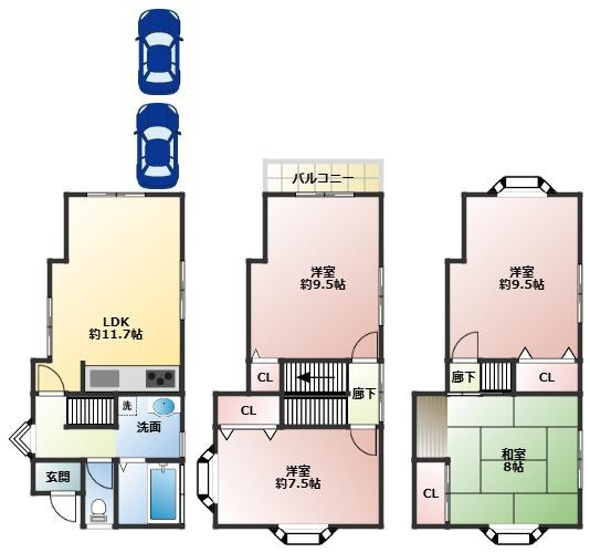 【間取り】 | 京都市伏見区羽束師志水町　中古戸建