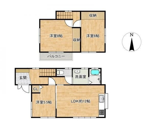 【間取り】 | 福岡市早良区野芥６丁目　戸建て | 8月にリフォーム完成しています。全室南向き・2面採光で室内は明るく風通しも良好です