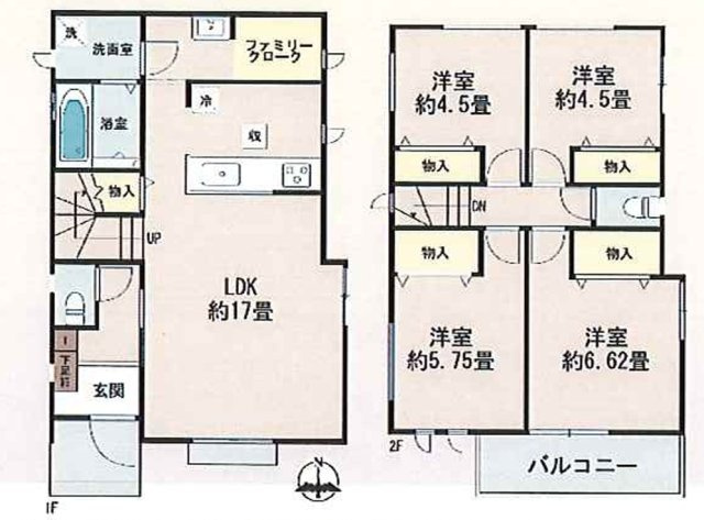 狭山市笹井1丁目　新築戸建　全3棟　C号棟の間取り