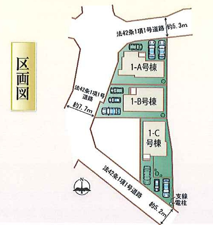 狭山市笹井1丁目　新築戸建　全3棟　C号棟の区画図