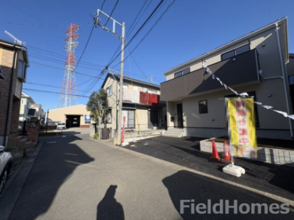 平塚市田村1丁目新築戸建て　第47-1号棟の前面道路含む現地写真|前面道路含む現地写真です。
