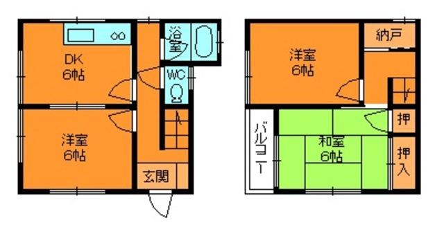 北葛城郡王寺町元町１丁目の一戸建ての間取り