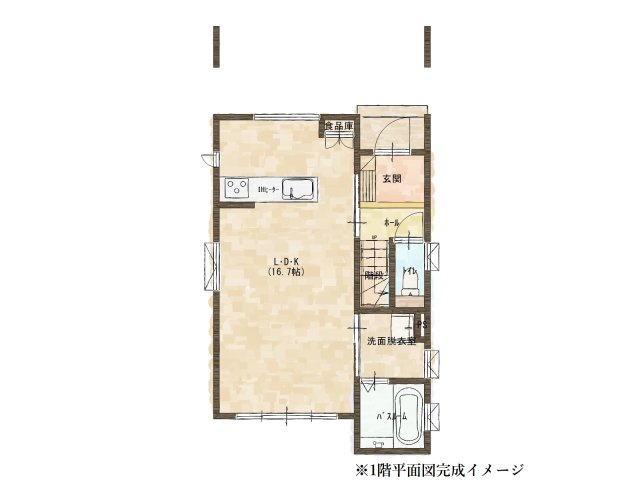 新築戸建　長野市三輪八丁目の間取り|1階間取図