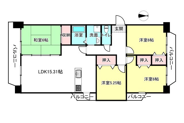 テラスノバ穂積【6階】の間取り