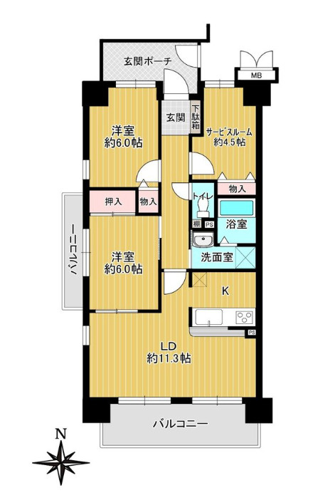 サーパス城東　3階の間取り