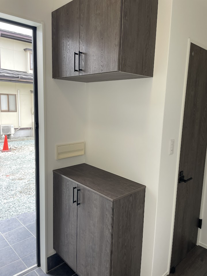 天童市柏木町建売住宅【平屋】の収納|大きいシューズボックスはどんどん増える靴を散らかさずに収納できます。