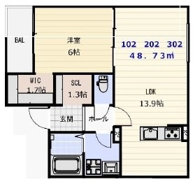 【間取り】 | クレア法善寺