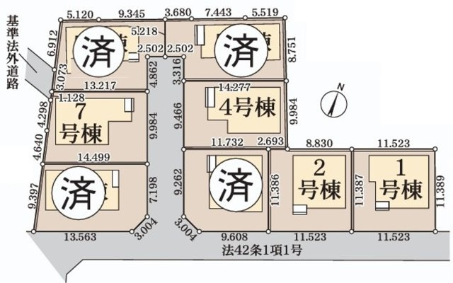 【区画図】 | 大和市西鶴間7丁目 新築戸建 全8棟