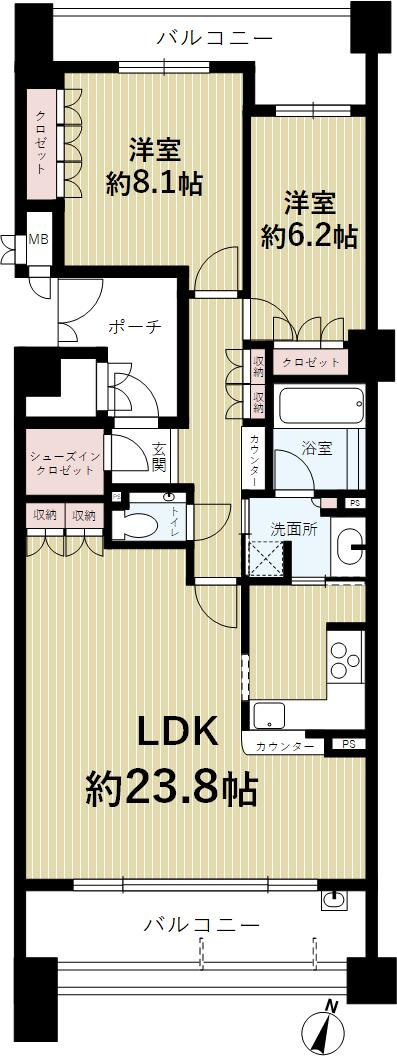 プラネスーペリア住吉本町の間取り