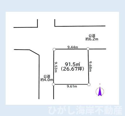 平塚市山下３丁目　売地の土地図|土地図です。