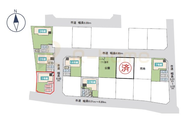 土浦市板谷4丁目25-P1　新築戸建て　1号棟の区画図|大きなお買い物だからこそ、メリット・デメリットを伝えさせて頂きます。
R-homeにお任せください♪