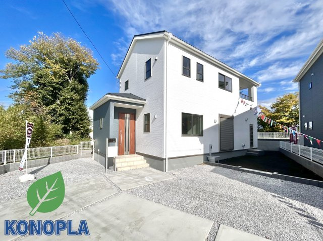 【新築戸建】第5高崎寺尾の外観|■外観（1号棟）｜土日のご見学はもちろん、平日・夜間のご案内も大歓迎です♪「今から見たい」や「仕事終わりに見たい」にもご対応できますのでお気軽にお問い合わせください♪