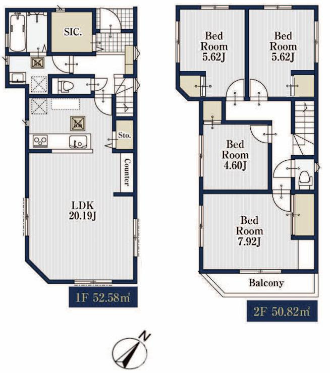 藤沢市鵠沼松が岡２丁目１４－２０新築戸建ての間取り