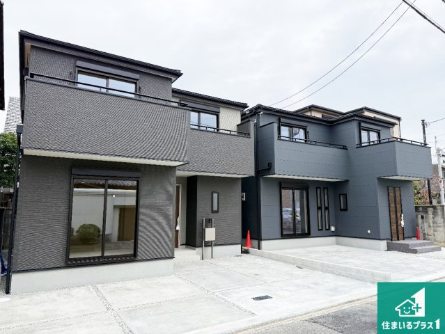 岸和田市岸城町　新築一戸建ての外観|お客様に長く安心して住んでいだだける事にこだわった家づくり！住んでからのアフターサービスにもしっかりと取り組んでいます！