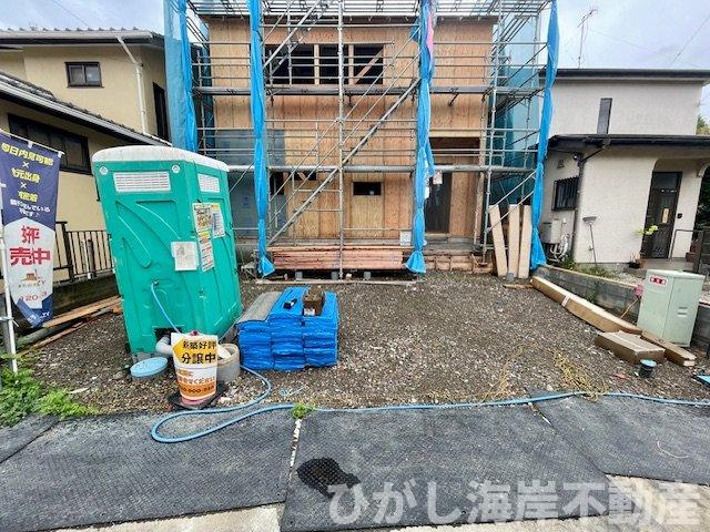 平塚市纒　新築戸建の駐車場|9月13日撮影　工事中　駐車スペース