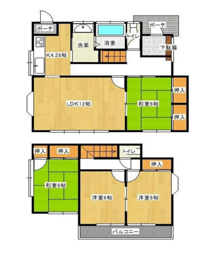 鎌倉市城廻　中古戸建の間取り