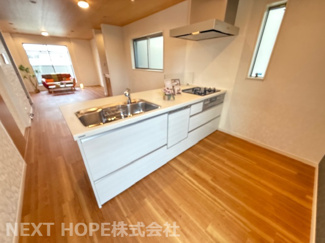 【キッチン】 | 尼崎市西難波町6丁目中古戸建 | 対面式システムキッチンです♪お料理を作りながらリビングのご家族とのコミュニケーションもとれます！食器洗い乾燥機付きで食後の後片付けはお任せですね！！