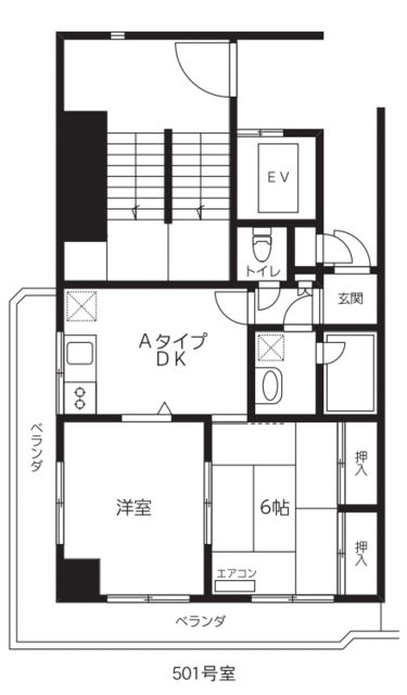 スカイハイツ田野倉の間取り