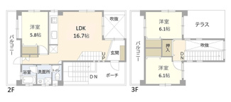 【間取り】 | おもろまち戸建て（ＣＫ） | おもろまち戸建て（ＣＫ）★那覇市おもろまちエリア