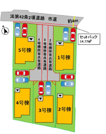 仲介手数料不要　よかタウンBloom　Adoble 北区室園町1期【清水小・竜南中】の区画図