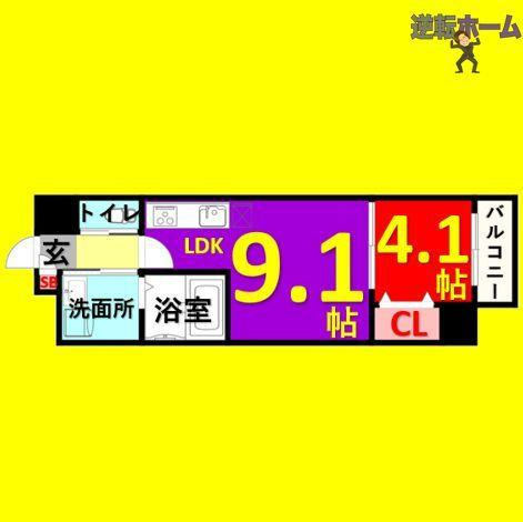 LUXETAGE大須west　名古屋市賃貸　仲介手数料無料の間取り
