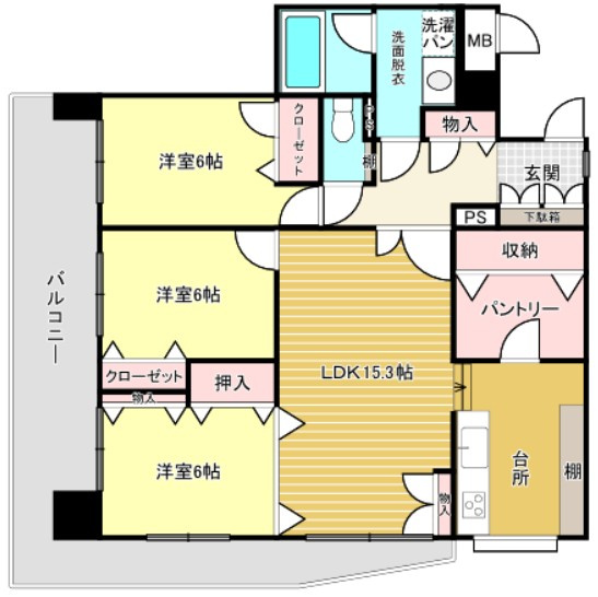 【間取り】 | ライオンズマンション久留米駅東