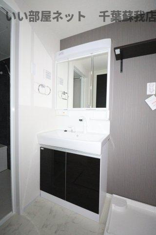 （仮称）千葉市中央区矢作町新築アパートの洗面所|スペースが確保できる洗面所です