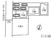 平塚市龍城ヶ丘　新築戸建　全３棟の区画図|対象地は2号棟です。