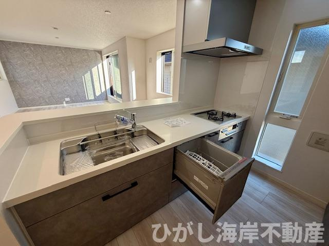平塚市龍城ヶ丘　新築戸建　全３棟のキッチン|食洗器付きシステムキッチン