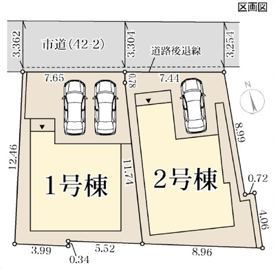 【区画図】 | 仲田２丁目　新築戸建