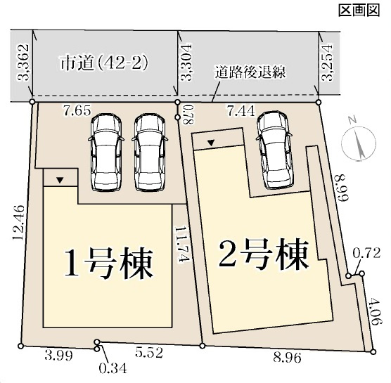 【区画図】 | 仲田２丁目　新築戸建