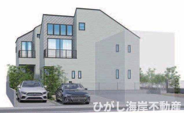 藤沢市鵠沼松が岡４丁目　新築戸建　全４棟の外観パース|イメージパスですので実際のものと多少異なります。