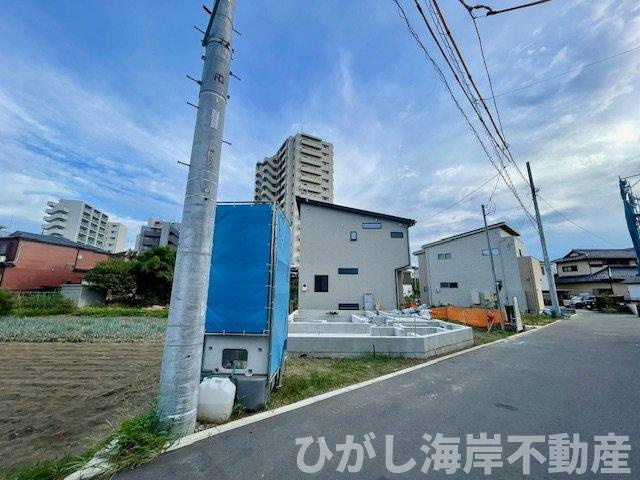 茅ヶ崎市本村4丁目　新築戸建　全２棟の外観|9月2日撮影　建築中　現地外観
