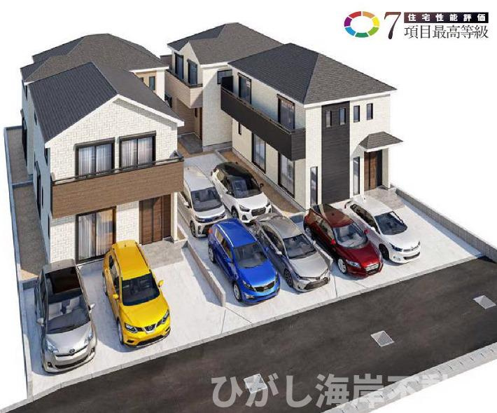 茅ヶ崎市下町屋2丁目　新築戸建　全4棟の外観パース|イメージパスですので実際のものと少異なります