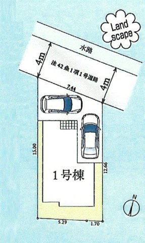 昭島市中神町2丁目　新築戸建全1棟の区画図
