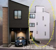 茅ヶ崎市赤松町　新築戸建　全３棟の外観パース|イメージパスですので実際のものと少異なります  