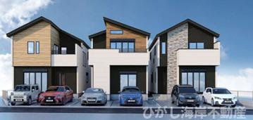平塚市豊田宮下　新築戸建　全6棟の外観パース|4.5.6号棟イメージパスですので実際のものと少異なります  