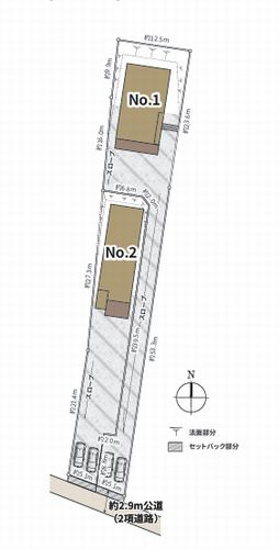 【区画図】 | 【仲介手数料０円】相模原市緑区長竹　新築一戸建て　全2棟 | 相模原市緑区長竹　新築一戸建て　全2棟