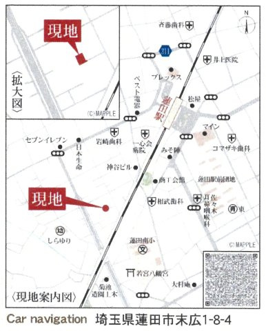 仲介手数料無料　蓮田市末広1丁目　限定１棟の地図