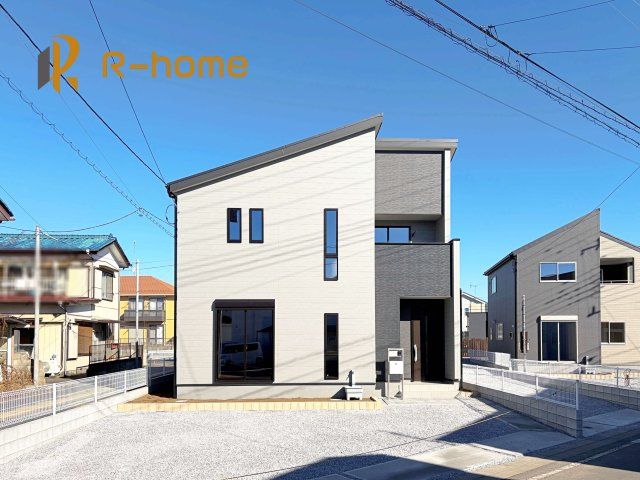 古河市上辺見第10　新築戸建て　1号棟の外観|建物完成いたしました！ご予約で『平日』や『夕方』などでもご見学可能です！