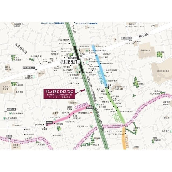 【地図】プレール・ドゥーク板橋本町Ⅲ