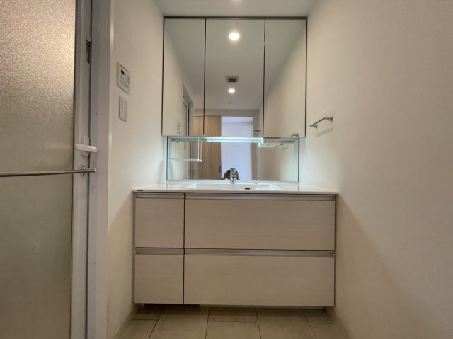 アルファステイツ千舟町通りの独立洗面台|ミラー収納付きの独立洗面台です。