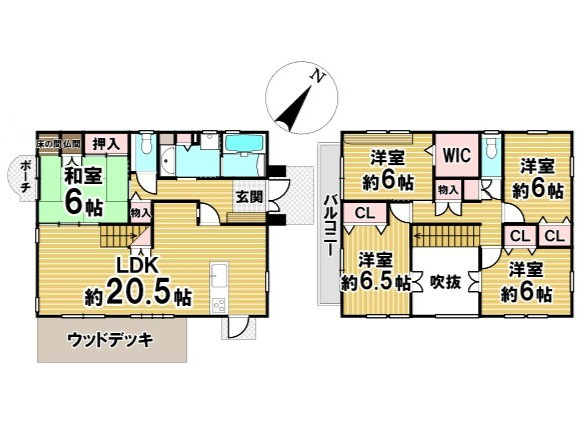 糟屋郡篠栗町中央５丁目 中古戸建の間取り|※間取り図と現況が異なる場合は現況を優先いたします。