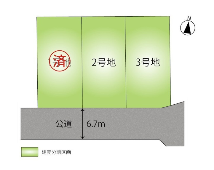 宮崎市島之内(2号棟)の区画図|配置図（2号棟）