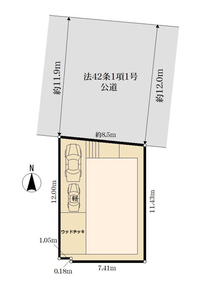 鉄筋コンクリート造の地下室あるリフォーム戸建【座間市緑ケ丘】の区画図
